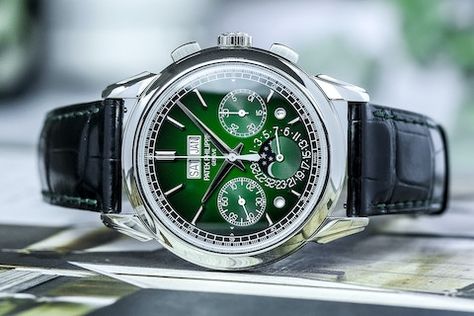 A brand-defining watch for the ‘Holy Trinity’ watchmaker, the Patek Philippe ref. 5270P is presented in platinum with a contemporary emerald green sunburst dial. Manchester United Kingdom, The Holy Trinity, Victorinox Swiss Army, Ulysse Nardin, Philippe Model, Holy Trinity, Swiss Army, Pierre Cardin, Patek Philippe