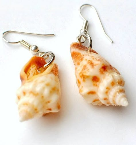 Cute and Simple DIY Seashell Earrings: http://beachblissliving.com/how-to-make-seashell-jewelry/ Art Coquillage, Shells Diy, Shell Crafts Diy, Seashell Earrings, Seashell Jewelry, Seashell Necklace, Crafts To Make And Sell, Seashell Crafts, Skateboard Art