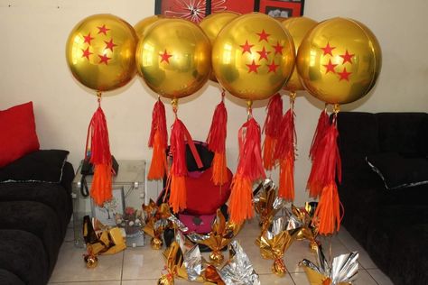 Dragon Ball Z Party Centerpieces, Dragonball Party Ideas, Dragon Ball Super Birthday Party, Dragonball Z Birthday Party Ideas, Dragon Ball Z Party, Dragon Ball Z Birthday, Goku Birthday, Birthday Theme Ideas, Dragon Birthday Parties