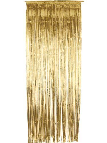 Gold Shimmer Tinsel Curtain by Smiffys, http://www.amazon.co.uk/dp/B001N2V72E/ref=cm_sw_r_pi_dp_WB4Ssb1A0X9A0 Glamour Party, Foil Curtain, Blue Drapes, Curtain Backdrops, Curtain Fringe, Giant Balloons, Metallic Foil, Door Curtains, Gold Shimmer