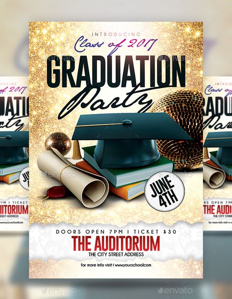 18+ Graduation Flyer Templates - Adobe Photoshop, Illustrator, Downloads Graduation Party Flyer, Graduation Poster, Party Flyer Template, Graduation Design, Graduation Invitations Template, Invitation Flyer, Psd Flyer Templates, Free Flyer Templates, Graduation Celebration