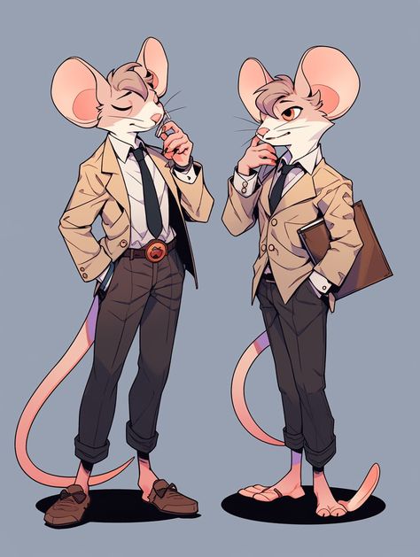 Mouse Character Design Concept Art, Rat Human Drawing, Anthro Mouse Character Design, Mouse Fursona Art, Cute Bear Character Design, Anthropormophic Character Design, Rat Oc Art, Fantasy Mouse Art, Anthropomorphic Animals Art