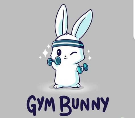 Gym Bunny, Fit Aesthetic, Cute Animal Quotes, Cute Bunny Cartoon, Bunny Drawing, Bunny Art, Cute Kawaii Drawings, Anime Animals, Cute Cartoon Drawings