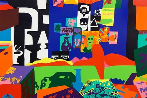 Todd James Explores Importance of Culture With Vibrant Interior Paintings Todd James, David Bowie Poster, Vibrant Interior, Interior Paintings, Working Drawing, Juxtapoz Magazine, Neon Colors, Acrylic On Canvas, Copenhagen