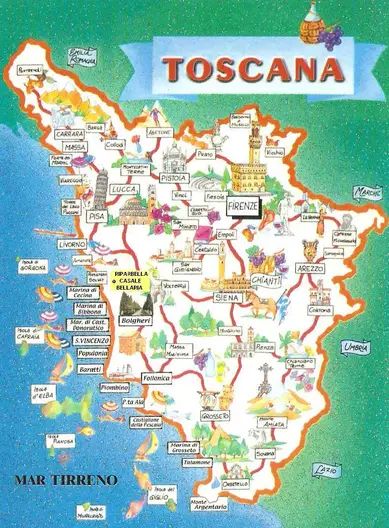 Tourist Map of Tuscany - MapSof.net Tuscany Map, Summer Triangle, Lucca Italy, Tuscany Villa, Siena Italy, Tourist Map, Italy Map, Montepulciano, Tuscany Italy