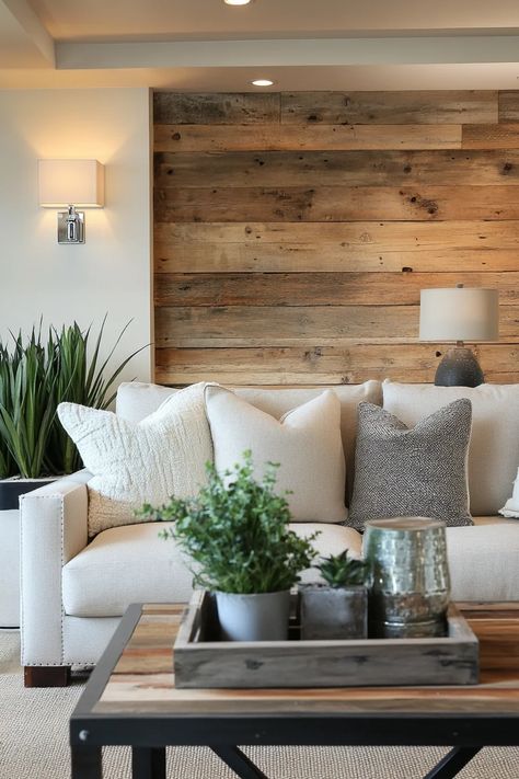 Building a Reclaimed Wood Accent Wall: Transform Your Space with Rustic Charm - SPIRE CREATIVITY Basement Wood Wall Ideas, Reclaimed Wood Accent Wall Living Room, Wood Wall In Living Room, Wood Squares On Wall, Wood Floor Accent Wall, Wood Accent Wall With Window, Barnboard Accent Wall, Farmhouse Wood Accent Wall, Cedar Accent Wall