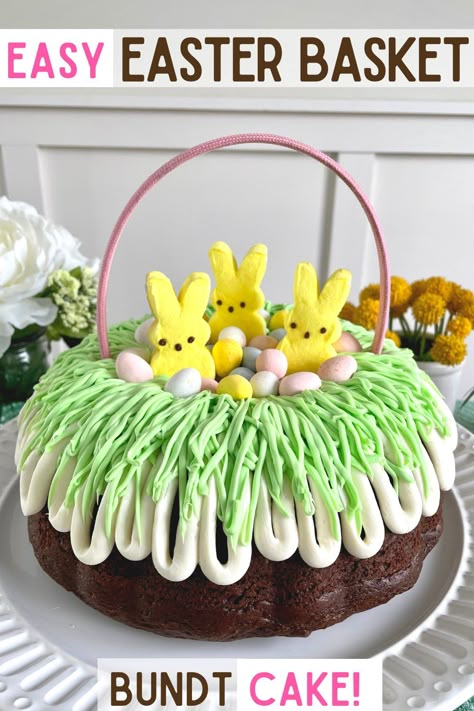 Easter Bundt Cake, Easter Basket Cake, Easy Bundt Cake Recipes, Cake Recipe Easy, Spring Dessert, Bundt Cake Recipe, Easter Snacks, Easter Sweets, Easter Desserts Recipes