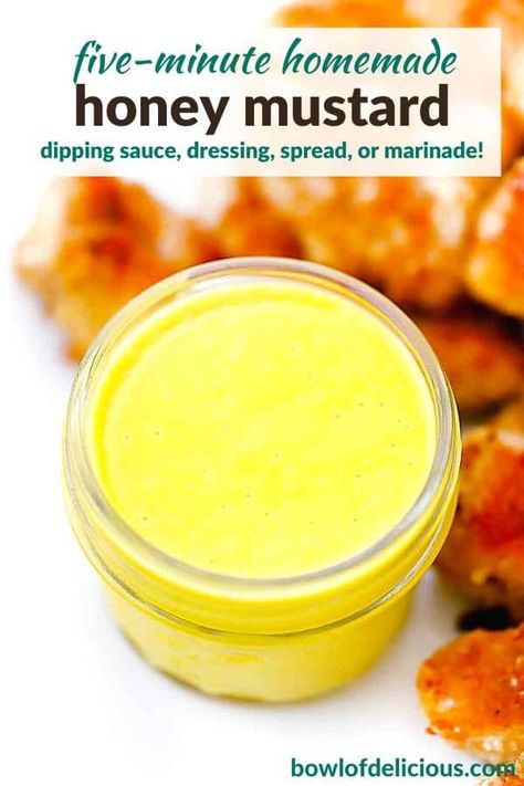 Bowl Sauces, Honey Mustard Recipe, Honey Mustard Sauce Recipe, Creamy Dipping Sauce, Honey Mustard Salad Dressing, Honey Mustard Recipes, Dipping Sauces For Chicken, Mustard Dip, Honey Mustard Dipping Sauce