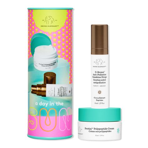 Free Shipping at $35. Shop  A Day in the Sun  Drunk Elephant Sunshine Drops, Polypeptide Cream, Elephant Skincare, Drunk Elephant Skincare, Sephora Skin Care, Chemical Sunscreen, Pretty Skin Care, Skin Care Items, Pretty Skin