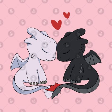 Toothless And Light Fury Drawing, Toothless And Light Fury Tattoo, Dragons In Love, Httyd Characters, Marshmallow Ideas, Toothless And Light Fury, Angel Lilo And Stitch, Tufting Design, Love Dragon