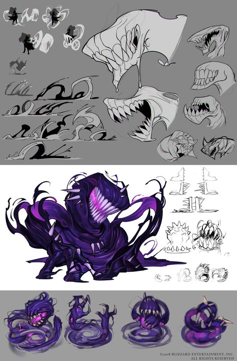 ArtStation - Orphea Concept Art, Oscar Vega Slime Art Reference, Monster Creature Concept Art, Teeth Monster Art, Magical Eyes Art, Slime Creature Concept Art, Slime Monster Concept Art, Concept Design Character, Slime Creature Art, Closed Wings Drawing