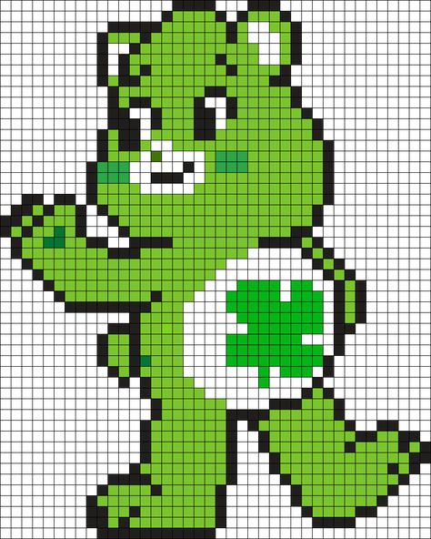 Pixel Art Pattern Care Bears, Good Luck Bear, Easy Perler Beads Ideas, Graph Paper Drawings, Pretty Henna Designs, Pattern Maker, Motifs Perler, Pixel Crochet, Pixel Art Grid