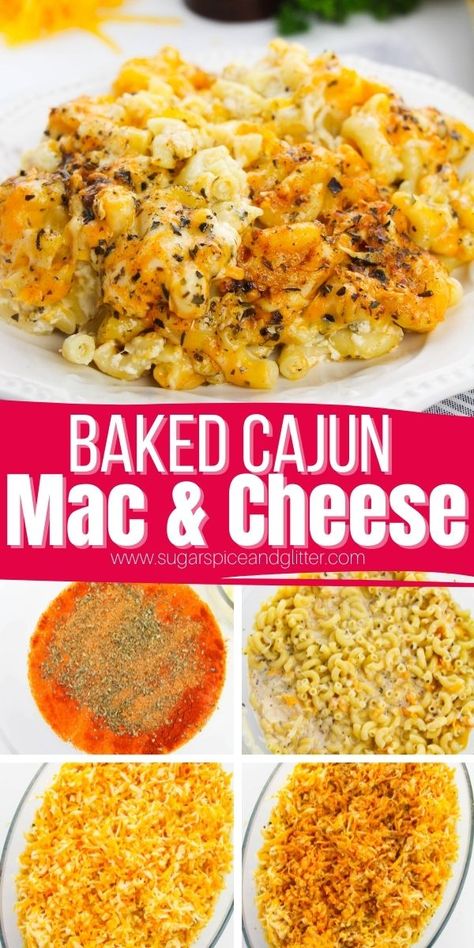 Cajun Mac and Cheese is a luscious, creamy baked mac and cheese recipe with bold, zesty Cajun flavors. This mouthwatering mac and cheese is the epitome of satisfying comfort food - especially if you're a fan of spice! Cheese Roux Recipe, Mac And Cheese Roux, Spicy Mac And Cheese Recipe, Cajun Mac And Cheese Recipe, Pat Obriens, Mac N Cheese Recipe Southern, Cajun Mac And Cheese, Creamy Baked Mac And Cheese, Spicy Mac And Cheese