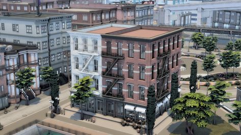 SOHO Building | Photos | Patreon Sims 4 San Myshuno Build, San Myshuno Builds, Sims 4 Office Building, Lots Sims 4, Builds Sims 4, San Myshuno, Save File, Sims 4 Build, Sims 4 Houses