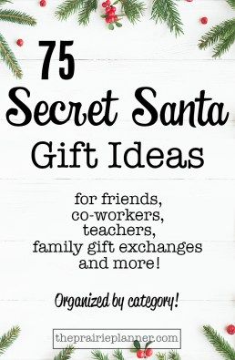 75 Secret Santa Gift Ideas for School, the Office, and More! A gift buying guide for this holiday season! Great ideas for family gift exchanges, friends, co-workers, teachers, and more! Organized by category: Christmas gifts for lunch mates, drink lovers, the quirky, literature lovers, the classroom, inspiration and relaxation, organization, sweet tooths, gift basket lovers, winter, minimalists, and everything else! Secret Santa Note, Secret Santa Ideas For Work, Secret Santa Poems, 10 Secret Santa Gifts, Santa Notes, Secret Sister Ideas, Work Secret Santa, Family Gift Exchange, Yankee Swap Gift