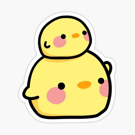 Sticker Ideas Easy, Cute Drawings Duck, Sticers Idea, Cute Small Stickers, Cute Duck Doodles Aesthetic, Duck Drawing Cute Aesthetic, Cute Animal Stickers Kawaii, Cute Duck Stickers, Cute Little Stickers