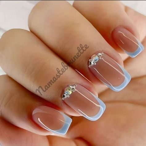 "Unlock the hottest summer nails trends with these 25 mesmerizing acrylic nail designs! Get inspired and elevate your style this season. Short Nail Designs With Rhinestones Gems, Blue French Manicure, Length Nails, Pattern Nails, Nails Shape, Candy Cane Nails, Lovely Nails, Lady Fingers, Nails Design With Rhinestones