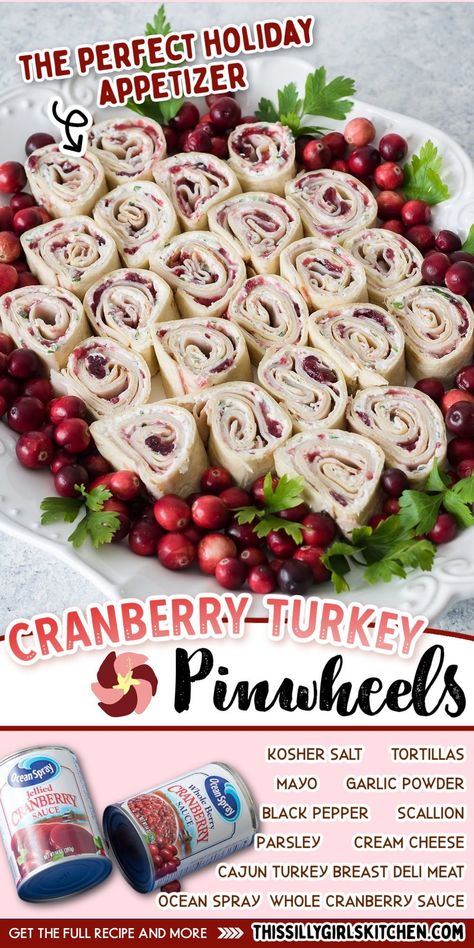 Cajun Turkey Breast, Whole Berry Cranberry Sauce, Scallion Cream Cheese, Turkey Pinwheels, Cajun Turkey, Pinwheels Recipe, Cranberry Turkey, Pinwheel Appetizers, Cream Cheese Rolls