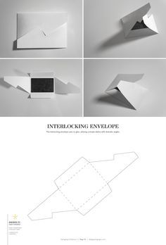 Interlocking Envelope, Envelope Packaging Design, Envelope Dieline, Structural Packaging, Packaging Dielines, Packaging Envelope, Envelope Packaging, Buch Design, Packaging Diy