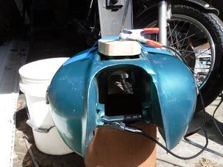 Electrolytic Rust Removal From a Motorcycle Gas Tank : 5 Steps (with Pictures) - Instructables Motorcycle Restoration, Motorcycle Gas Tank, Homemade Motorcycle, Diy Motorcycle, Motorcycle Tips, Remove Rust, Cleaning Painted Walls, Rust Removal, Motorcycle Repair