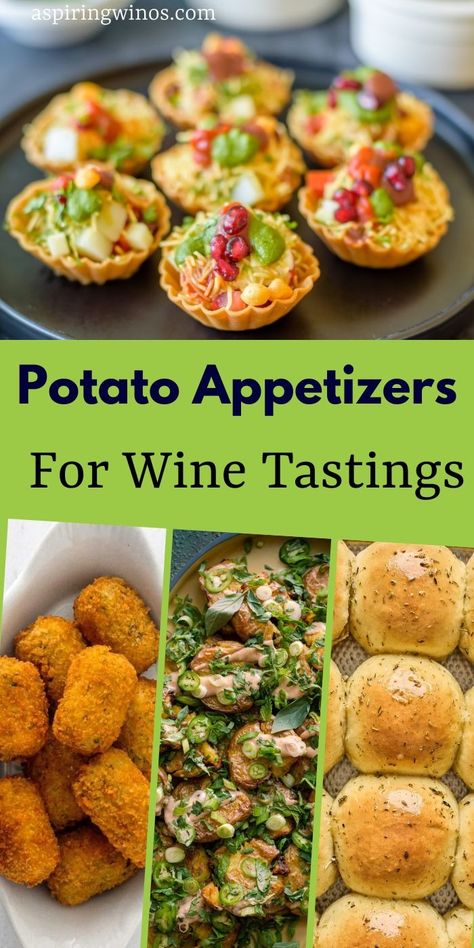 The Ultimate Guide to Potato Appetizers for Your Next Wine Tasting Party | Potato Appetizers | Wine Tasting Party Food Ideas | Potato Recipes You Will Love | Wine and Potato Pairings | The Very Best Potato Appetizers To Make #Potatoes #WineTastingParty #PotatoRecipes #PotatoAppetizers #Appetizers Potato Charcuterie Board Ideas, Potato Appetizers For Party, Wine Tasting Party Food, Potato Appetizer Recipes, Appetizer Potatoes, Tasting Party Food, Cheesy Potato Wedges, Potato Skins Appetizer, Thanksgiving Potatoes