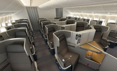 American Airlines Shows Off New Boeing 777-300ER Interior - www.milesavvy.com Airplane Seats, Flying First Class, Business Class Seats, Airline Seats, Airport Lounge, Aircraft Interiors, Airline Flights, Boeing 777, United Airlines