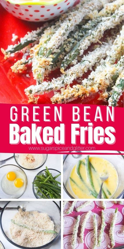 Green Bean Fries are a great option for a family-friendly side dish this holiday season. They are healthy enough for moms to be happy while being crunchy and dippable for kids to be willing to try them out. Leftover Green Beans, Green Bean Fries, Healthy Green Bean Casserole, Green Beans Almondine, Baked Green Beans, Parmesan Green Beans, How To Make Green, Good Food Ideas, Sauteed Green Beans