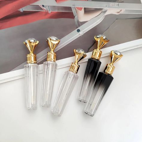 Crown Black, Diamond Top, Lipstick Tube, My Logo, Lip Gloss Tubes, Pearl Diamond, Private Label, Lip Gloss, Luxury Design