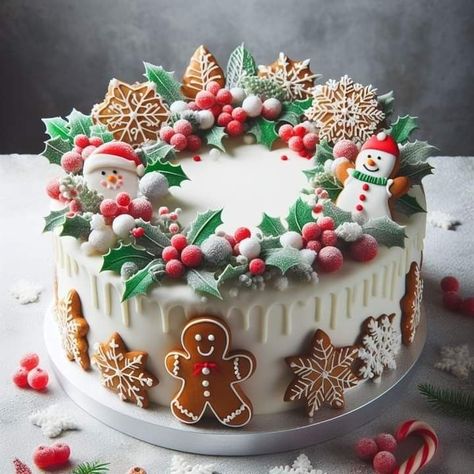 Christmas Patisserie Ideas, Christmas Patisserie, Holiday Cakes Christmas, Winter Torte, Christmas Cakes Easy, Christmas Themed Cake, Christmas Cake Designs, Christmas Cake Recipes, Christmas Cake Decorations