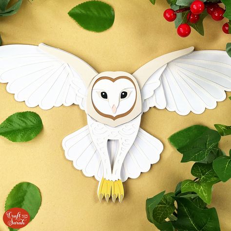 Barn Owl in Flight 🦉 Beautiful Free Owl SVG 3d Owl Crafts, Owl Templates Free Pattern, Cardboard Owl, Owl Decorations, Owl Craft, Owl Crafts Kids, Owl Stencil, Owl Templates, Owl Printables