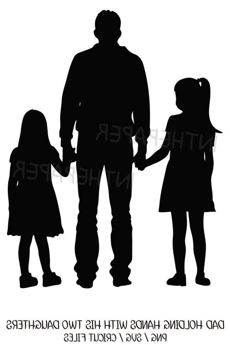 Dad And Daughters Drawing, Mother And Daughter Drawing, Tattoo Jesus, Family Silhouette, Dad Drawing, Forest Silhouette, Trendy Nail Art Designs, Girl Dad, Small Drawings