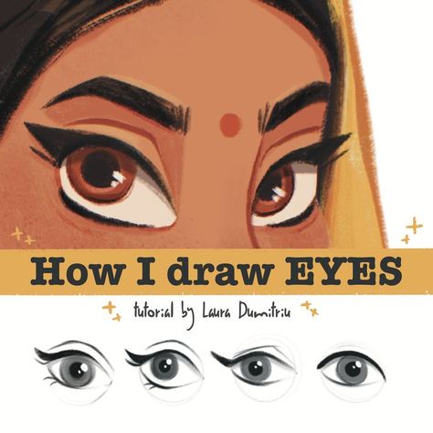 How to draw eyes - tutorial Cartoon Character Eyes Drawing, How To Draw Character Eyes, Learn To Draw Characters, Digital Art Eyes Cartoon, Illustration Eyes Character, Disney Style Eyes Drawing, Illustration Eyes Cartoon, Disney Eyes Tutorial, Animation Eyes Drawing