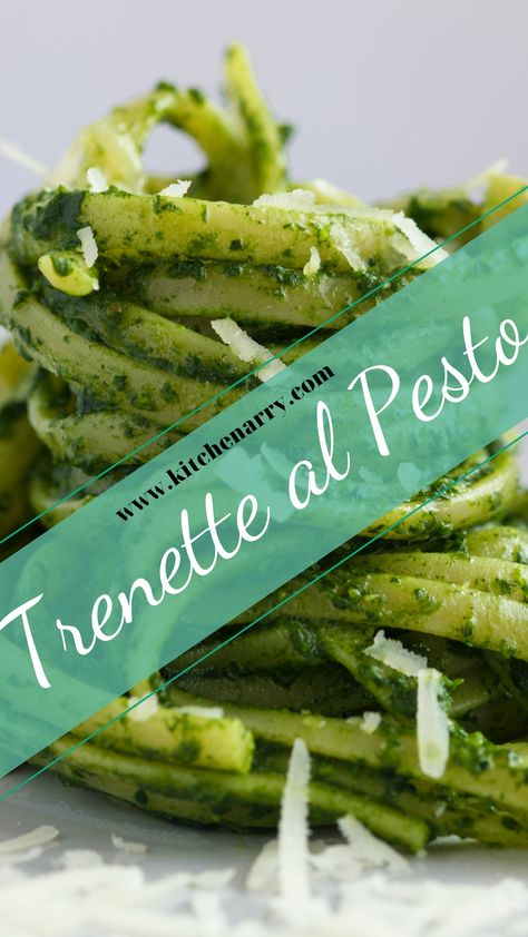 Trenette al Pesto is perfect for a Saint Valentines Day dinner. Try it out now! New kitchen tips and recipes every day at www.kitchenarry.com Trenette Al Pesto Recipe, Trenette Al Pesto, Make Your Own Pasta, Homemade Pasta Recipe, Fusilli Pasta, Classic Italian Dishes, Food Substitutions, Small Pasta, Valentines Day Dinner