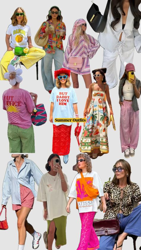 #summer2024 #summeroutfits2024 #2024outfit Maximalist Outfits, Colorful Summer Outfits, Portuguese Style, Miami Trip, Look Boho Chic, Dress Room, Urban Apparel, Barbie Wardrobe, Colour Combinations Fashion