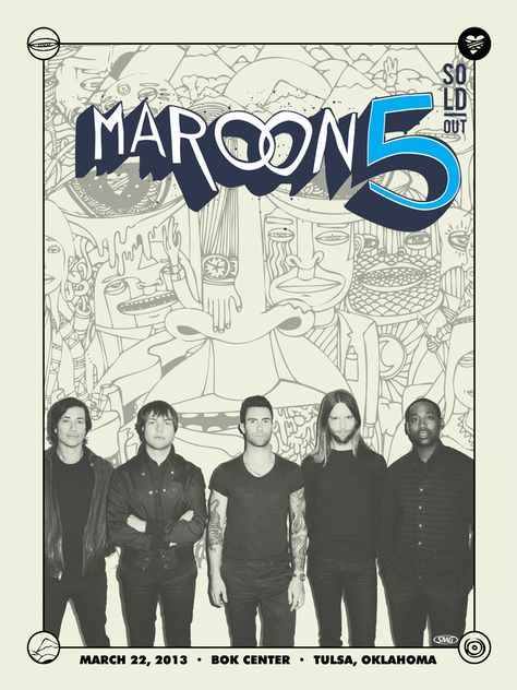 Maroon 5  Live at the BOK Center  Tulsa, OK - March 22, 2013 One More Night Maroon 5, Maroon 5 Poster, Memories Maroon 5 Spotify, Maroon Five (lyrics), Maroon 5 Concert, Songs About Jane, New Year Concert, Christina Perri, Freddy Mercury