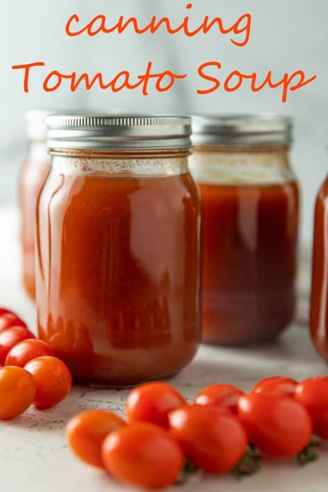 Canning Tomato Soup - Binky's Culinary Carnival Canning Tomato Soup, Canning Hot Peppers, Blender Soups, Homemade Enchilada Sauce Recipe, Enchilada Sauce Recipe, Canned Tomato Juice, Water Bath Canning Recipes, Food Growing, Recipes With Enchilada Sauce