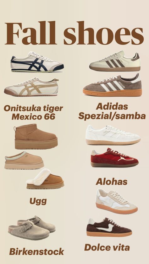 Trendy fall shoes 2024 Trendy Fall Shoes, Onitsuka Tiger Mexico 66, Shoe Inspo, Trendy Fall, Fall Shoes, Style Mistakes, Trendy Shoes, Everyday Look, Birkenstock