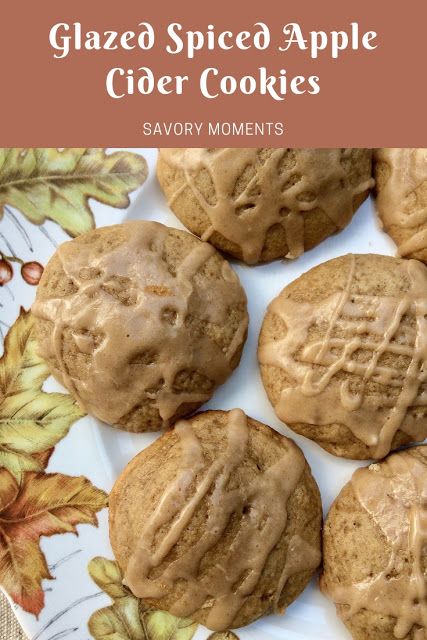 Savory Moments: Glazed spiced apple cider cookies Cider Cookies, Apple Cider Recipes, Apple Cider Cookies, Fall Desserts Apple, Cider Recipes, Caramel Apple Cookies, Slow Cooker Apple Butter, Apple Pork Chops, Baked Breads