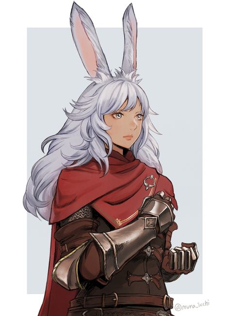 Safebooru - 1girl animal ear fluff animal ears armor bunny girl clenched hand cloak dark skin final fantasy final fantasy xiv gauntlets grey eyes long hair lyna (ff14) messy hair muraicchi (momocchi) rabbit ears solo upper body viera white hair | 3010967 Clenched Hand, Grey Eyes, Bunny Drawing, Final Fantasy Art, Picture Illustration, D&d Dungeons And Dragons, Messy Hair, Final Fantasy Xiv, Rabbit Ears