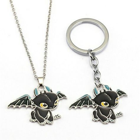 Toothless necklace or keychain Demon Necklace, White Demon, Toothless Night Fury, Amazon Top, Dragon 2, Night Fury, Dragon Necklace, Train Your Dragon, Toothless