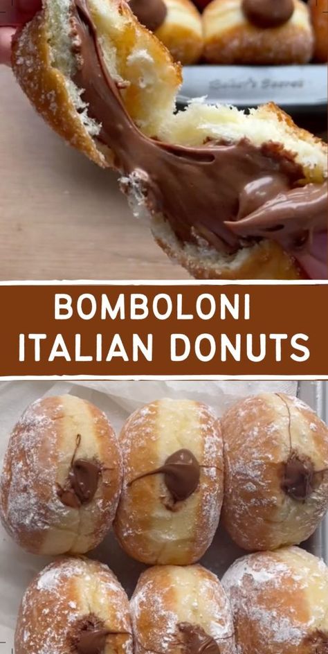 BOMBOLONI – BEST ITALIAN DONUTS Bomboloni Recipe, Italian Donuts, Doughnut Recipe Easy, Homemade Donuts Recipe, Dessert Aux Fruits, Homemade Donuts, Doughnut Recipe, Hand Pies, Donut Recipes