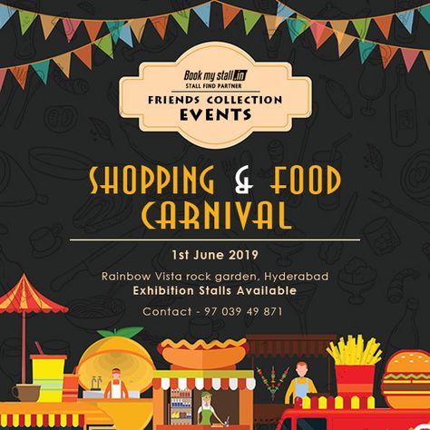 Shopping & Food Carnival @ Hyderabad For More Details:-                  Call to +91 9703949871 Shopping Festival Design, Fun Fair Food Stall Ideas, Food Stall Poster Ideas, Food Carnival Poster, Food Stall Poster Design, Food Fest Poster Design, Food Fair Poster, Stall Poster Design, Carnival Poster Ideas