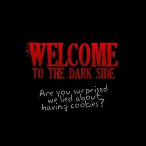 Welcome to the dark side Welcome To The Dark Side, Design Artwork, The Dark Side, Dark Side, The Darkest, Siding, Star Wars, Neon Signs, Illustrations