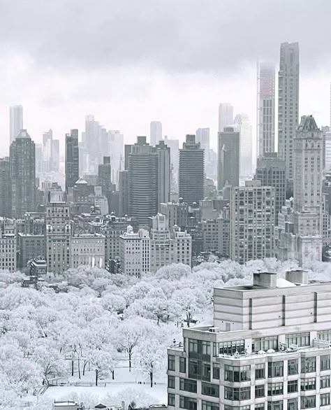 Snowy City Aesthetic, Dark Foggy Aesthetic, New York Taylor Swift, Skylines City, Foggy Aesthetic, New York Snow, Snowy City, Snow City, Ny Winter