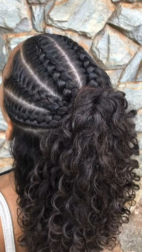 Half Head Braids, Sports Hair, Curly Hair Inspo, Mixed Curly Hair, Cute Curly Hairstyles, Curly Hair Styles Easy, Natural Curls Hairstyles, Hairdos For Curly Hair, Curly Hair Inspiration