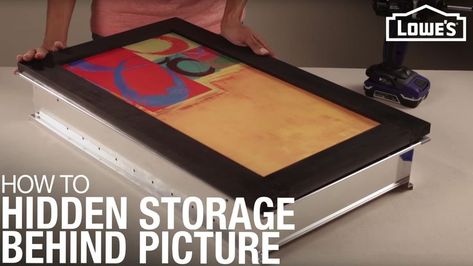 I love this great idea!  The video shows exactly how to do it too! Paint Storage Diy, Hidden Medicine Cabinet, Picture Frame Cabinet, Masterbath Ideas, Desert Bedroom, Old Medicine Cabinets, Cottage Bath, Diy Medicine, Hidden Cabinet