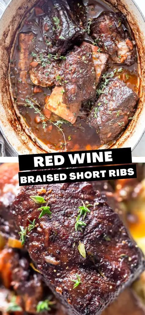 Short Rib Red Wine, Braised Short Ribs Crockpot Red Wine, Marry Me Short Ribs, Red Wine Braised Short Rib, Red Wine Braised Short Ribs Dutch Ovens, Red Wine Braised Short Ribs Slow Cooker, Braised Short Ribs Dutch Oven, Chianti Braised Short Ribs, Chicken Pancit