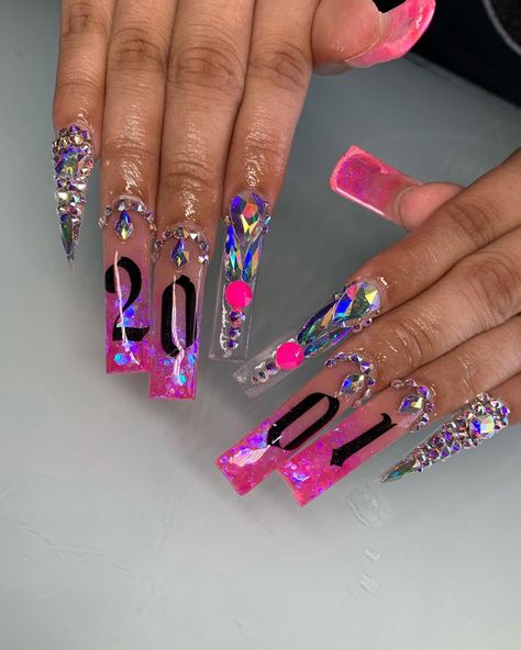 Posted by @jaeseline Birthday Nail, Long Acrylic Nail Designs, Drip Nails, Cute Acrylic Nail Designs, Long Acrylic Nails Coffin, Exotic Nails, Long Square Acrylic Nails, Summer Acrylic Nails, Pink Acrylic Nails