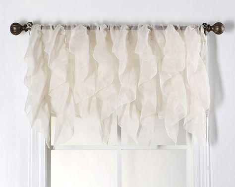 Vanilla Girl Room Decor, Shabby Chic Valance, Vanilla Girl Room, Small Bathroom Window, Bedroom Shabby Chic, Tie Up Curtains, Western Room, Ranch House Remodel, Bathroom Window Treatments