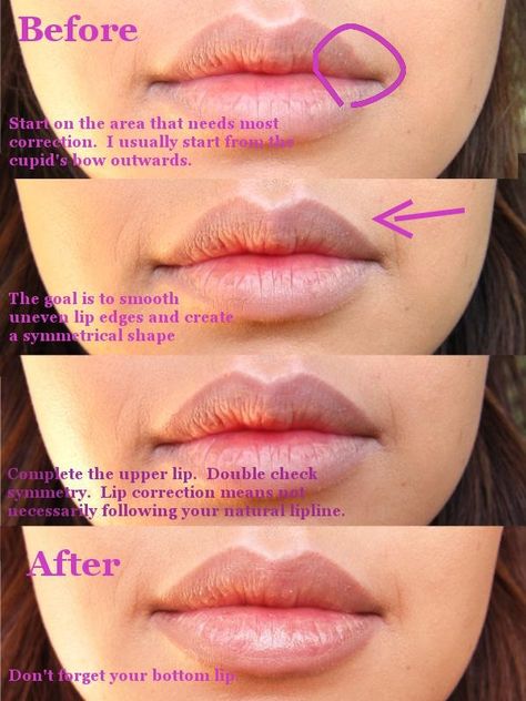 FULLER MORE EVEN LIPS TUTORIAL Uneven Lips, Dream Lips, Mac Stone, Permanente Make-up, Mauve Lips, Aesthetic Dermatology, Cosmetic Injectables, Lip Tutorial, Lipstick Tutorial